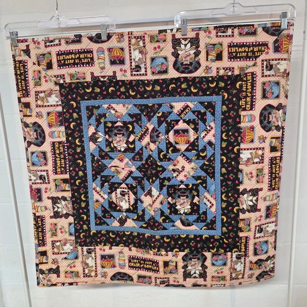 Mary Engelbreit Life is Just a Chair of Bowlies Wall Hanging Folk Art 34.5x34